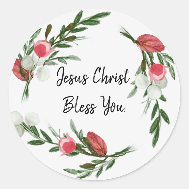 Beautiful Blessings Green Wreath Stickers (Front)