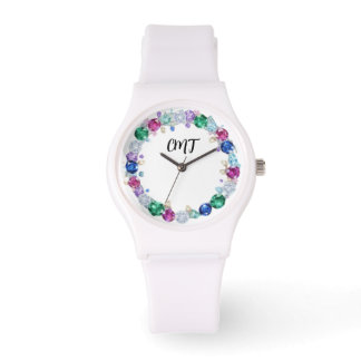 Beautiful Bling Monogram - Gem faced Watch