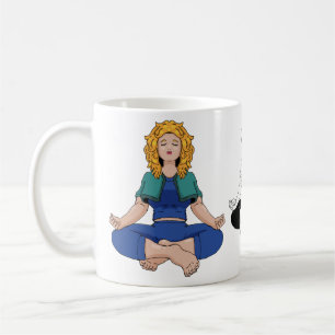 Beautiful Blonde Girl Yoga Pose Lotus Cute Coffee Mug