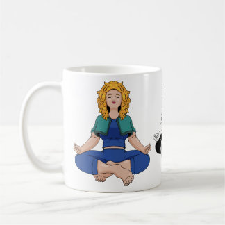 Beautiful Blonde Girl Yoga Pose Lotus Cute Coffee Mug