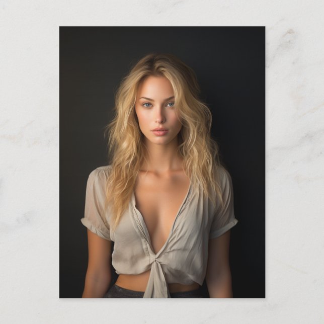 Beautiful Blonde Woman Postcard (Front)