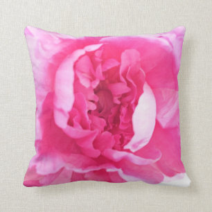 Beautiful Blooming Pink Peony Throw Pillow
