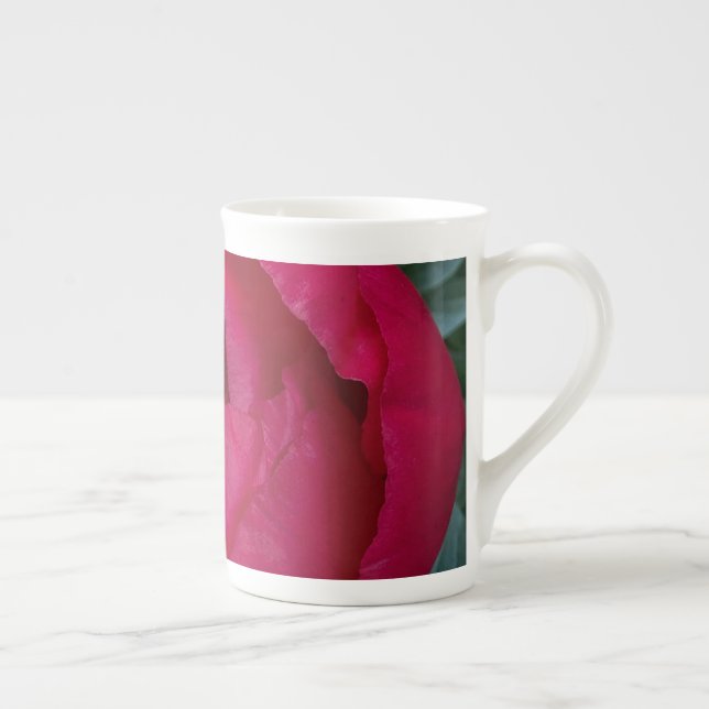 Beautiful Blooming Red Peony  Bone China Mug (Right)