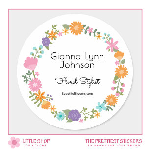 Beautiful Blooms Floral Design Business Labels