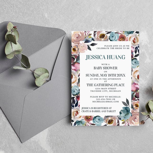 Beautiful Blooms Floral Spring Baby Shower Invitation (Creator Uploaded)