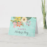 Beautiful Blooms Mother's Day Greeting Card<br><div class="desc">Elegant watercolor flowers with a light aqua background.  Simple,  classic,  colorful - perfect!</div>