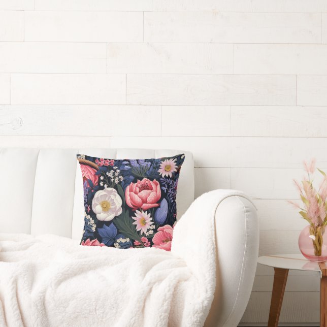 Beautiful Blooms Throw Pillow (Couch)
