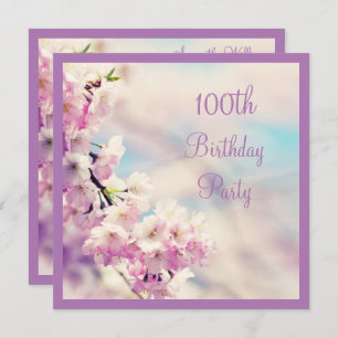 Beautiful Blossom 100th Birthday Invitation