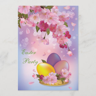 Beautiful Blossom & Eggs Easter Party Invitation
