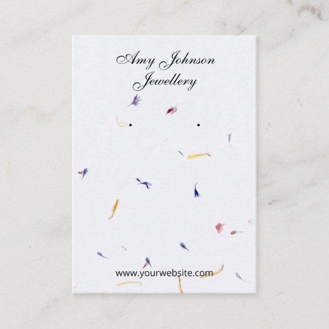Beautiful Blossom Paper Earrings Display Cards (Front)
