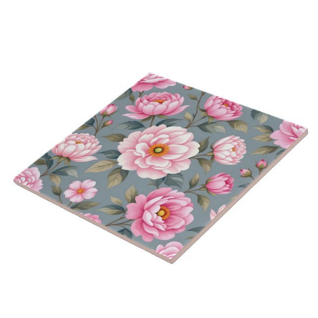 Beautiful blossom pink flowers tile (Side)