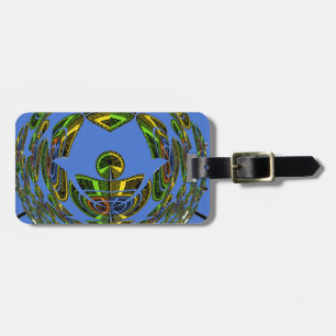 Beautiful Blue African Traditional Ethnic Vector Luggage Tag