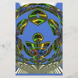 Beautiful Blue African Traditional Ethnic  Vector  Stationery