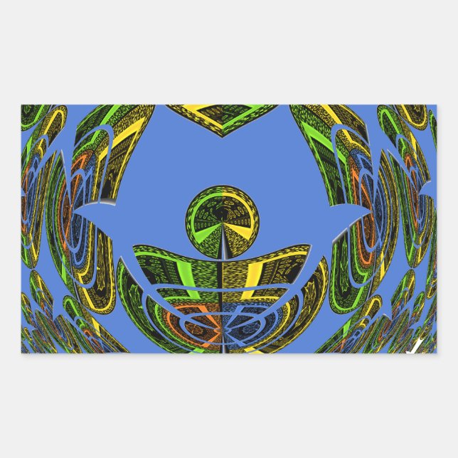 Beautiful Blue African Traditional Ethnic  Vector  Sticker (Front)