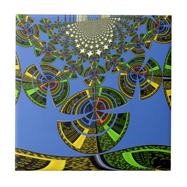 Beautiful Blue African Traditional Ethnic  Vector  Tile (Front)
