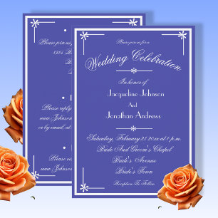 Beautiful Blue All In One RSVP Website Wedding Invitation