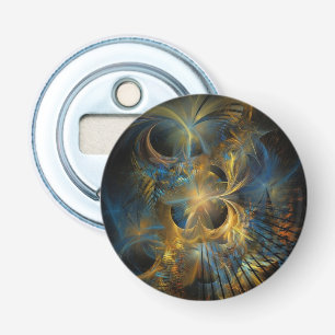 Beautiful Blue And Gold Fractal Bottle Opener