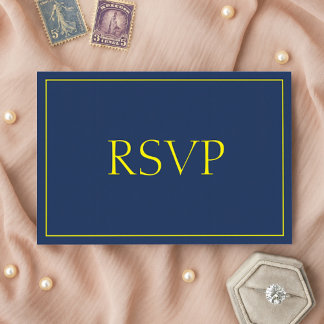 Beautiful Blue and Gold Response RSVP