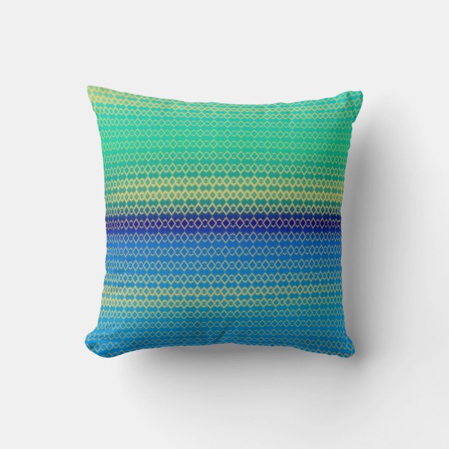 Beautiful Blue and Green Custom Pillow (Front)
