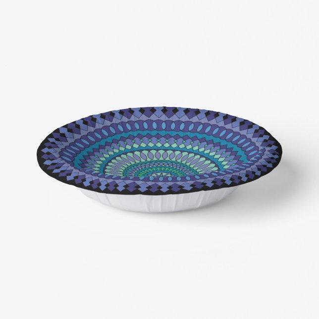 Beautiful Blue and Green Party Paper Bowls Plate (Angled)