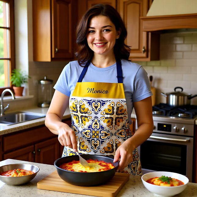 💛💙🤍 Beautiful blue and yellow Azulejos Apron (💛💙🤍 Beautiful blue and yellow Azulejos Apron)