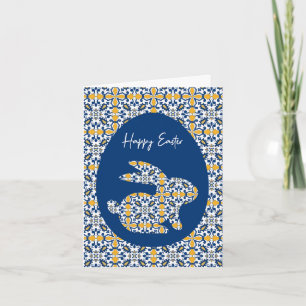 🐇💙💛 Beautiful blue and yellow Azulejos Card