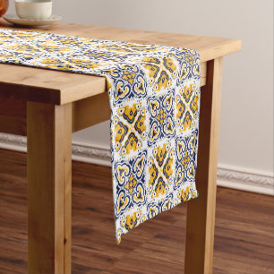 💛💙🤍 Beautiful blue and yellow Azulejos,  Short  Short Table Runner