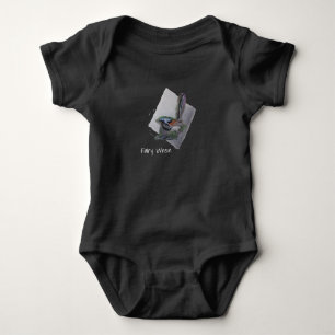Beautiful Blue Australian Fairy Wren Painting Art  Baby Bodysuit