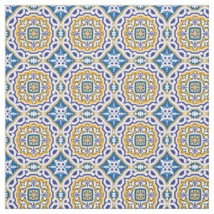 💙 Beautiful blue Azulejos 004, small tile size  Fabric