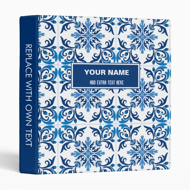 💙 Beautiful blue Azulejos Binder (Front/Spine)