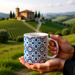 💙 Beautiful blue Azulejos III small tiles  Coffee Mug