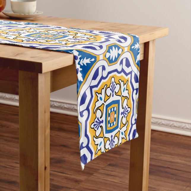 💙 Beautiful blue Azulejos IV  Table Runner (In Situ)