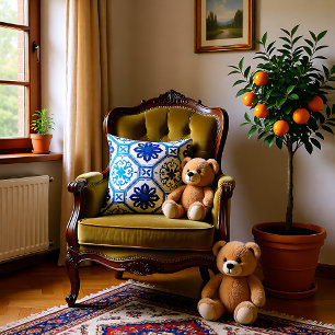 💙 Beautiful blue Azulejos,  Throw Pillow