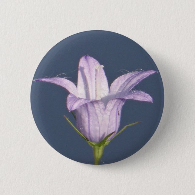 Beautiful blue bell flower 2 inch round button (Front)