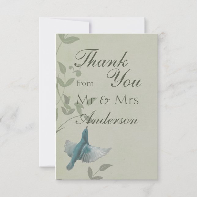Beautiful Blue Bird  Thank You Card (Front)