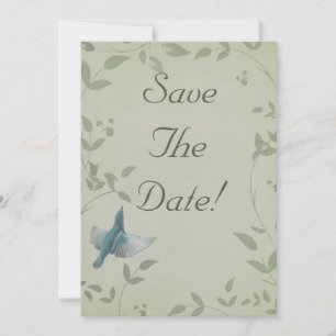 Beautiful Blue Bird Wedding Save The Date Invitation