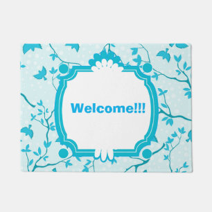Beautiful Blue Birds Welcome Doormat