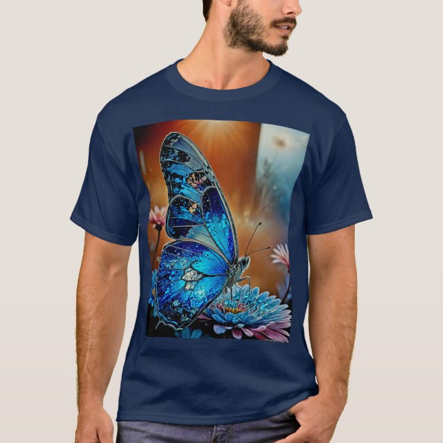 Beautiful Blue Butterfly T-Shirt (Front)