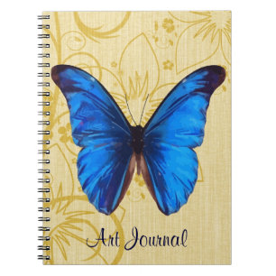 Beautiful Blue Butterfly Vintage Art Journal