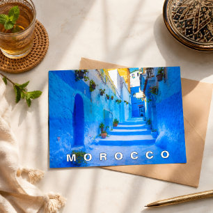 Beautiful Blue Chefchaouen Moroccan Architecture Postcard