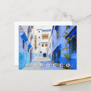Beautiful Blue Chefchaouen Moroccan Architecture Postcard