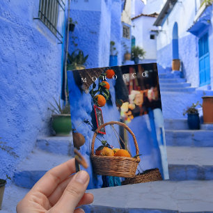 Beautiful Blue Chefchaouen Morocco Medina Streets Postcard