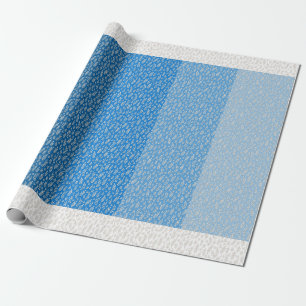 BEAUTIFUL BLUE COLOR BOTANICAL LEAF PATTERN WRAPPING PAPER