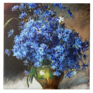 Beautiful Blue Cornflowers Tile