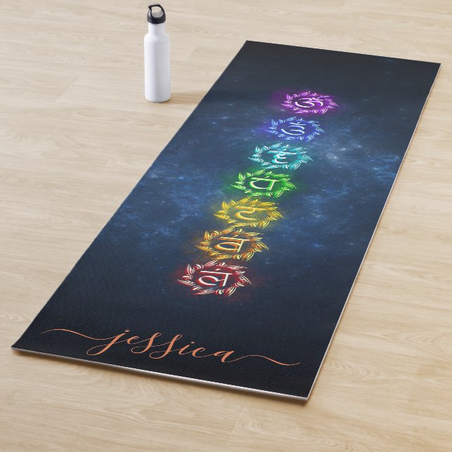 Beautiful Blue Cosmic OM Chakra Healing Custom  Yoga Mat (In Situ)