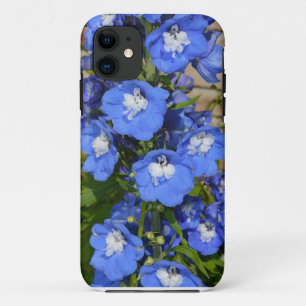 Beautiful blue delphinium flowers iPhone 11 case