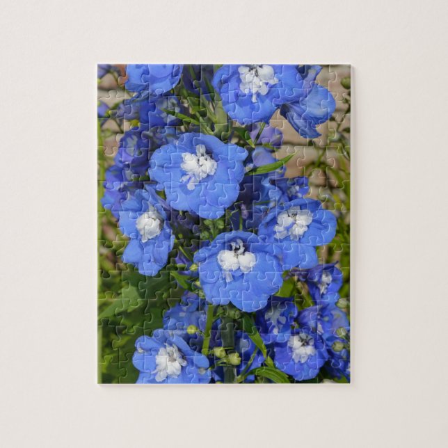 Beautiful blue delphinium flowers jigsaw puzzle (Vertical)