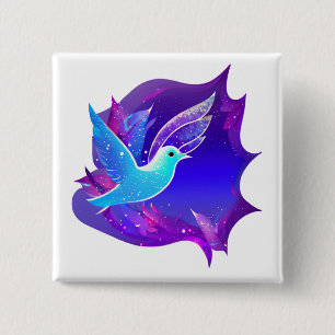 Beautiful Blue Dove Graphic 2 Inch Square Button