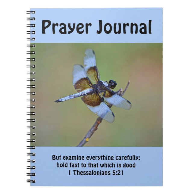 Beautiful Blue Dragonfly Prayer Journal Notebook (Front)