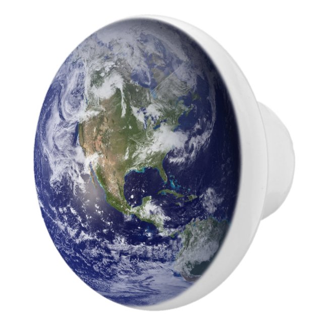 Beautiful Blue Earth Solar System Planet Home Ceramic Knob (Right)